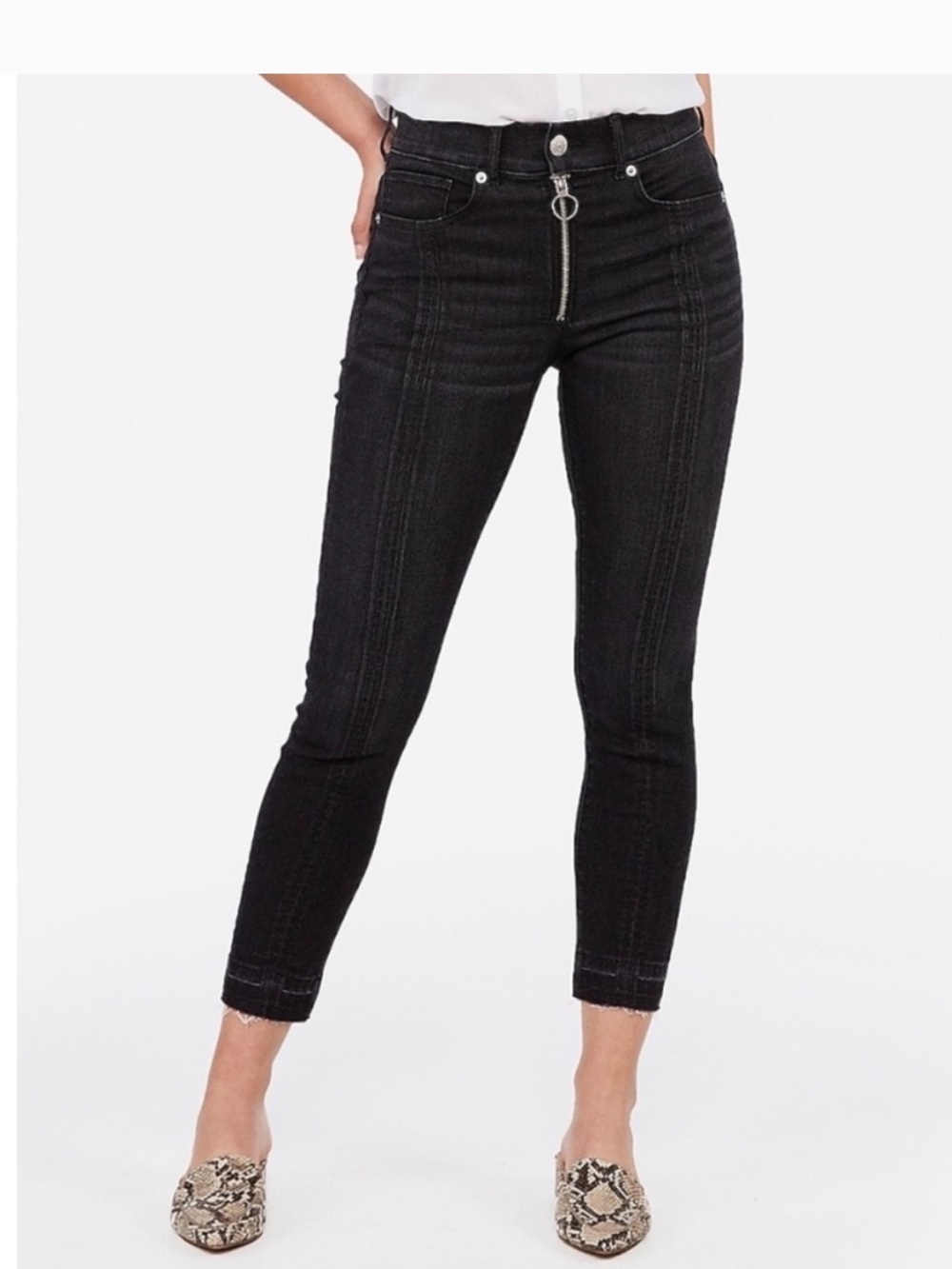 Express Skinny High Rise Crop Jeans Size 6